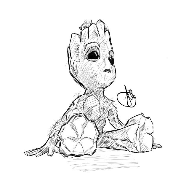 628x600 Baby Groot By On @ I'M Groot