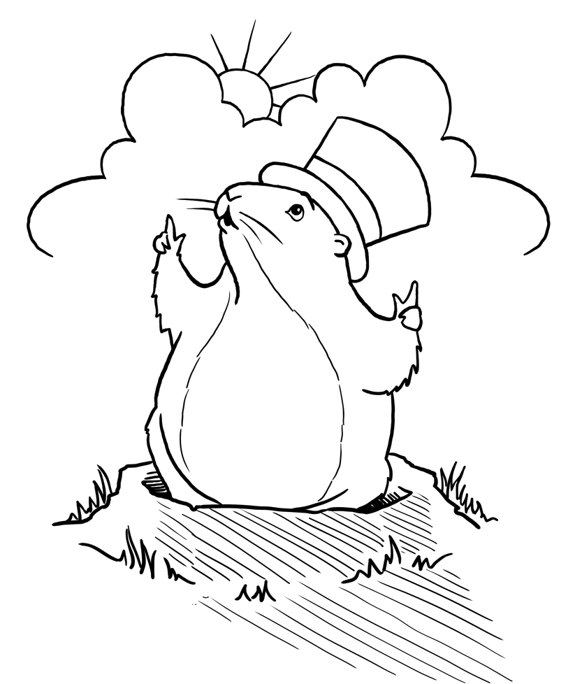 813x978 Unconditional Groundhog Day Coloring Pages Fre