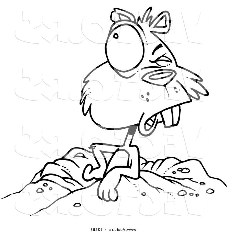 921x938 Groundhog Coloring Page