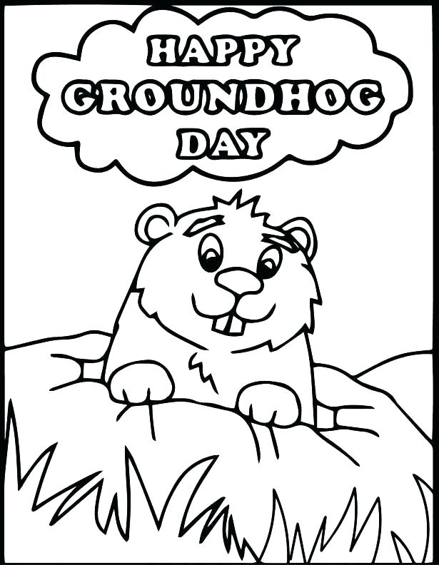 615x792 Groundhog Coloring Page Groundhog Day Scratching Head Coloring