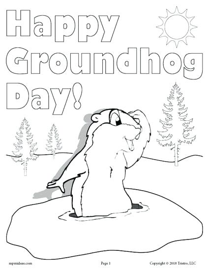 425x550 Ground Hog Coloring Page Groundhog Day Printable Groundhog Day