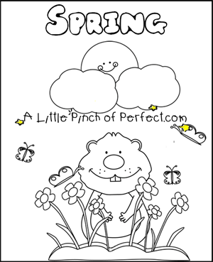 300x369 Groundhog Day Free Printables + Coloring Pages