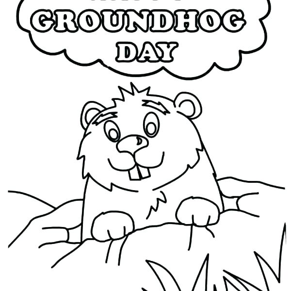 600x600 Groundhog Day Coloring Page Groundhog Coloring Page Groundhog