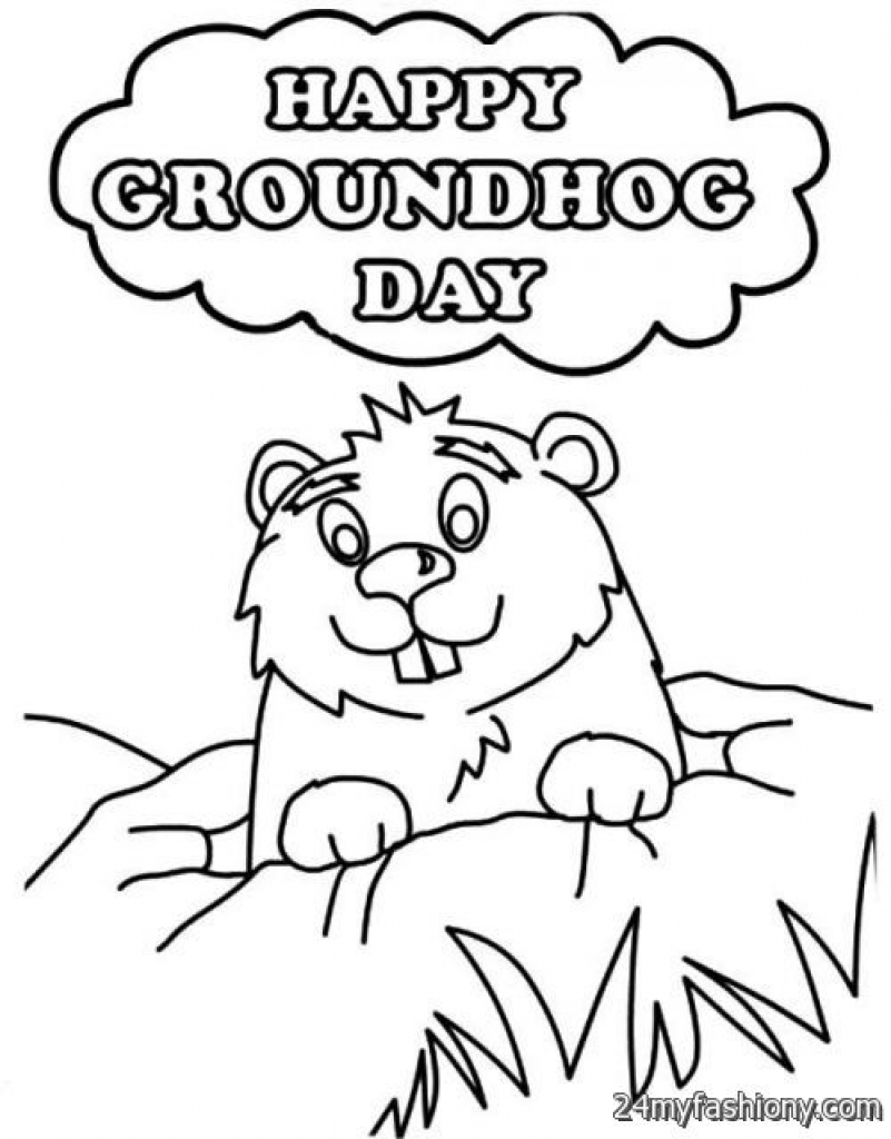 801x1024 Now Groundhog Day Coloring Pages Free Printabl