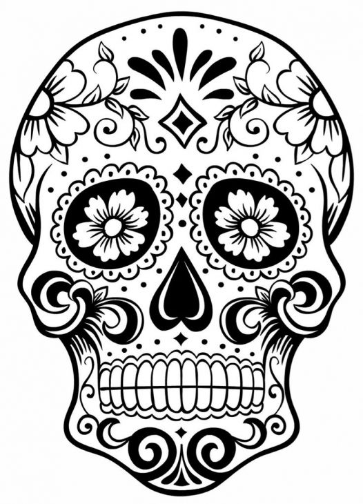 526x730 Adult Coloring Pages Sugar Skulls Coloring Pages For Grown Ups