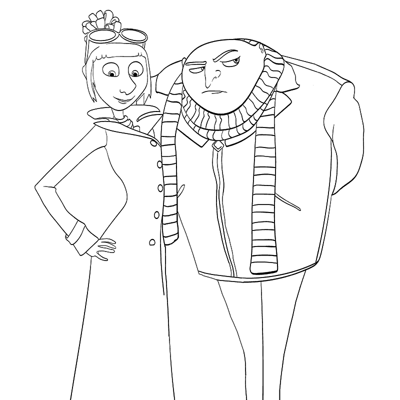 800x800 Despicable Me 3 Coloring Pages Gru And Lucy