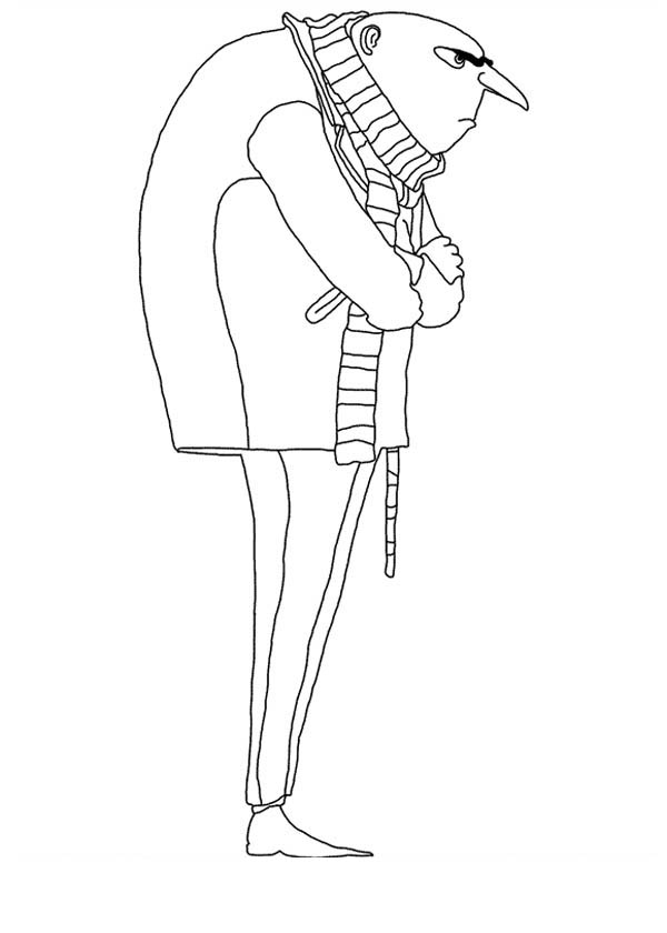 600x840 Gru From Despicable Me Coloring Page