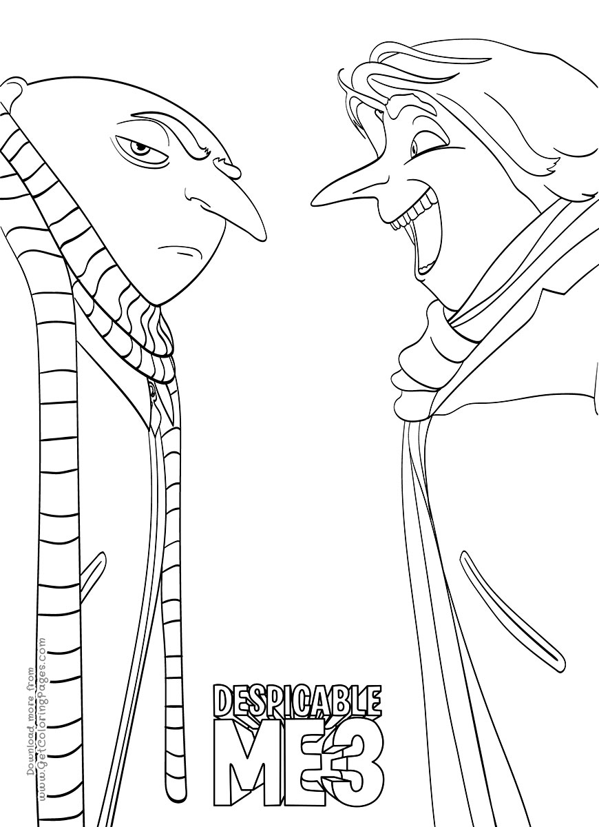 870x1200 Despicable Me 3 Coloring Page Dru And Gru