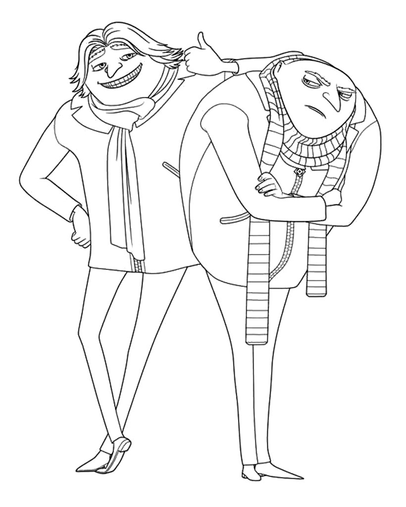 820x1024 Despicable Me 3 Coloring Pages Angry Gru And Happy Dru