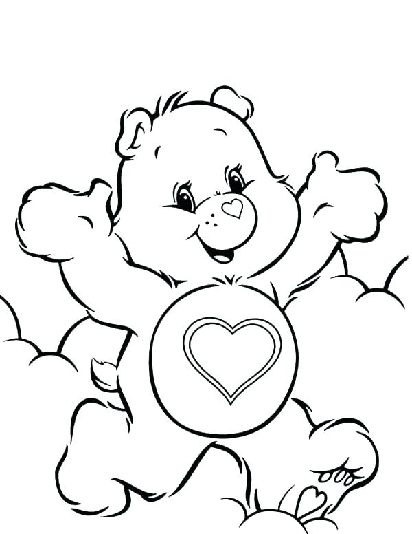 600x776 Care Bear Coloring Pages As Well As Care Bear Heart Care Bear