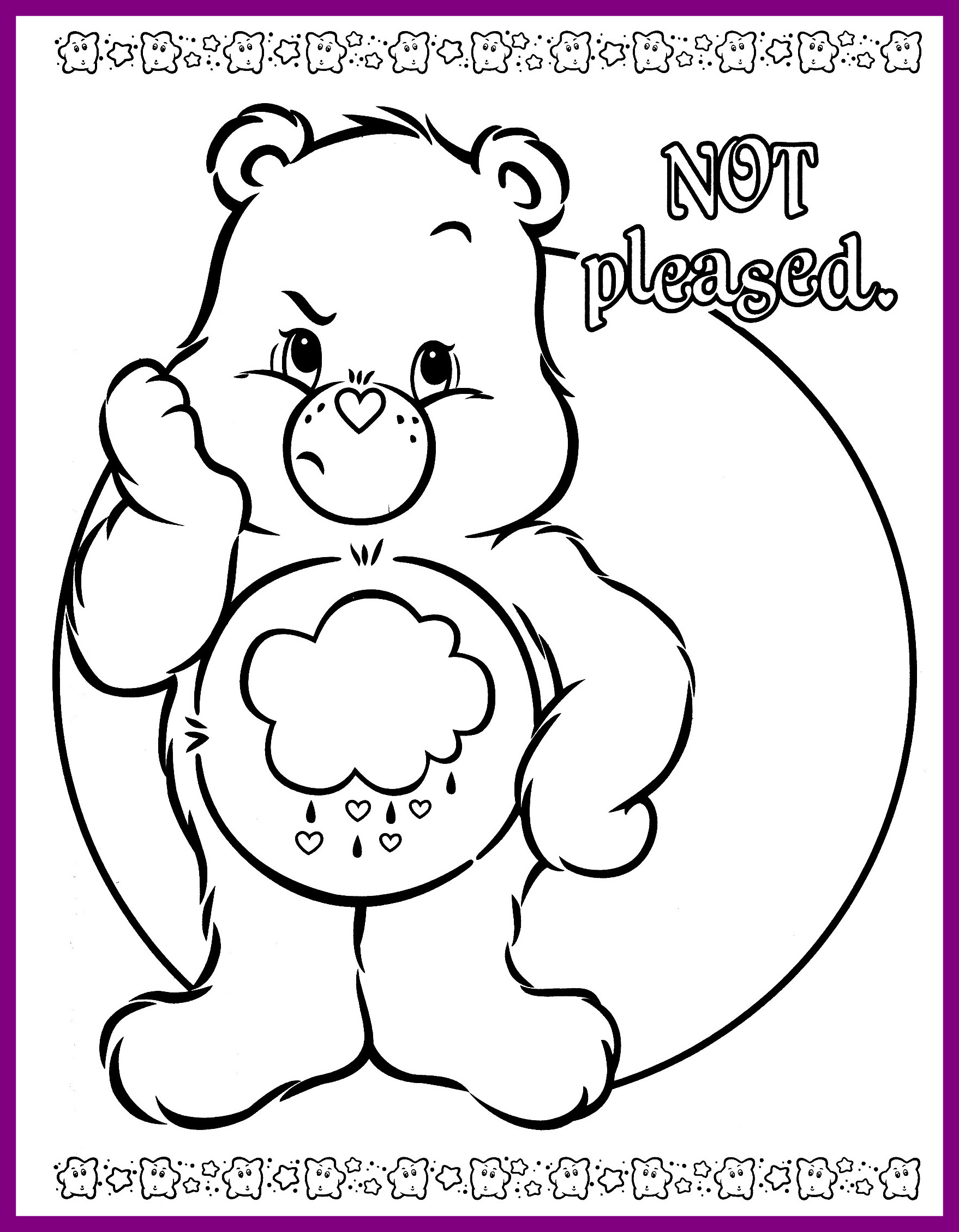 1758x2258 Awesome Care Bear Coloring Pages To And Print For Image Grumpy Cat