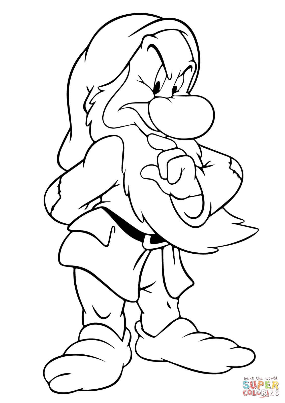 1131x1600 Grumpy The Dwarf Coloring Pages Download And Print For Free