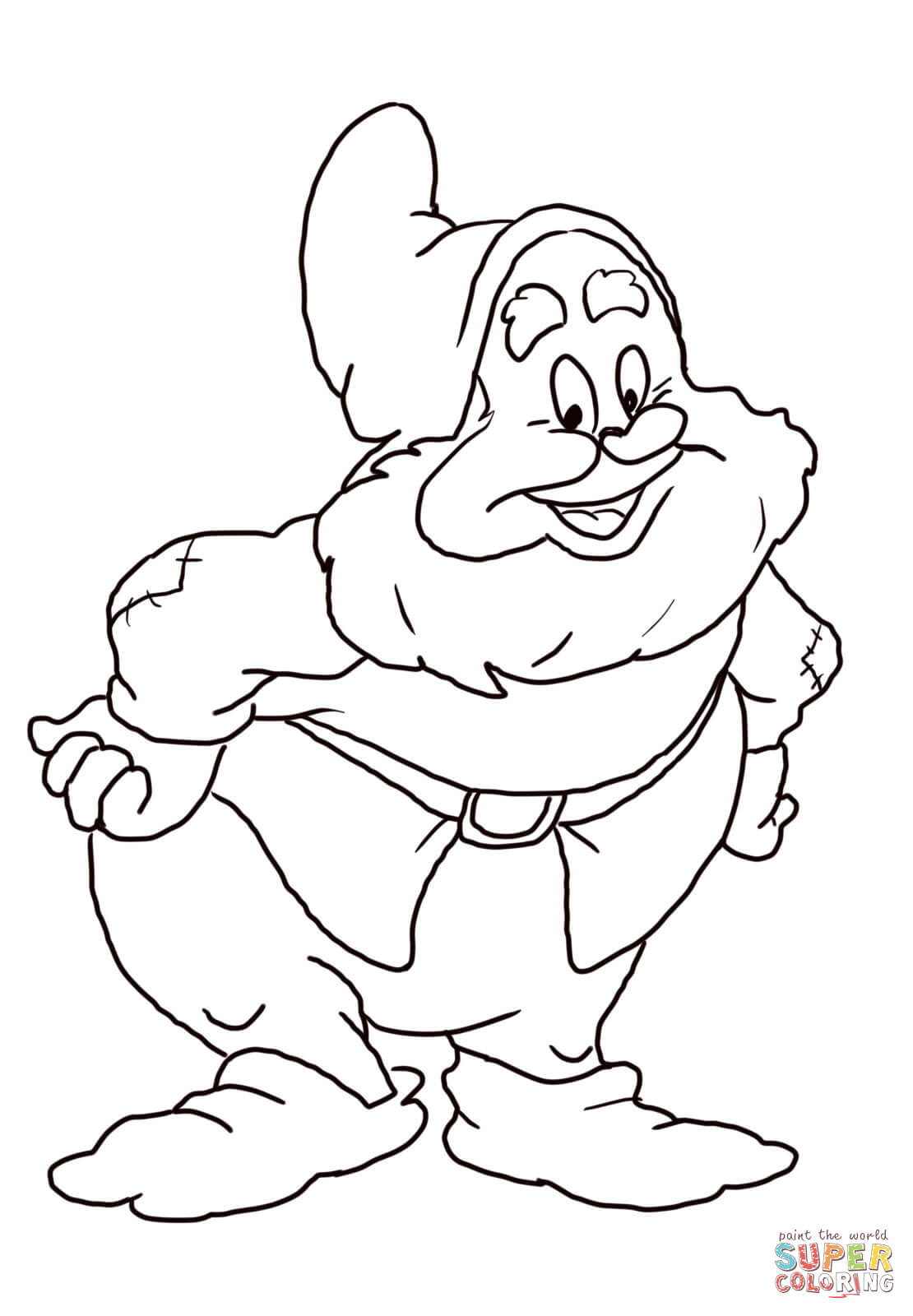 1110x1600 Dwarf Coloring Pages Happy Page Free Printable