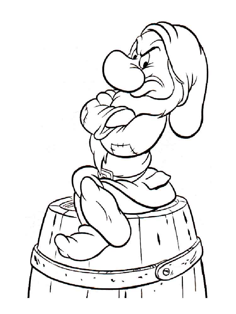 750x1000 Grumpy The Dwarf Coloring Pages. Free Printable Grumpy The Dwarf