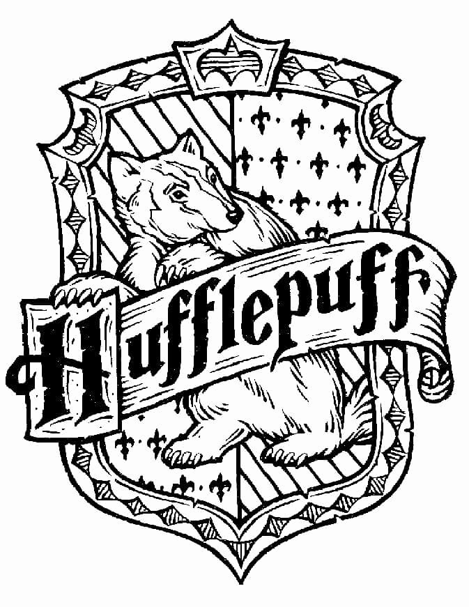 673x871 Gryffindor Crest Coloring Page Stock Hufflepuff Coloring Pages