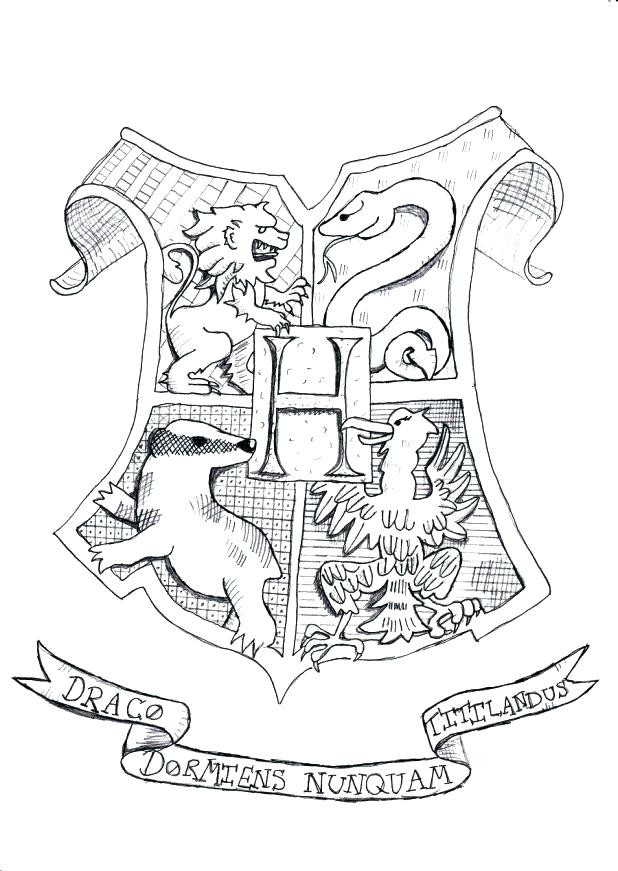 618x871 Harry Potter Coloring Pages Hogwarts Crest In This