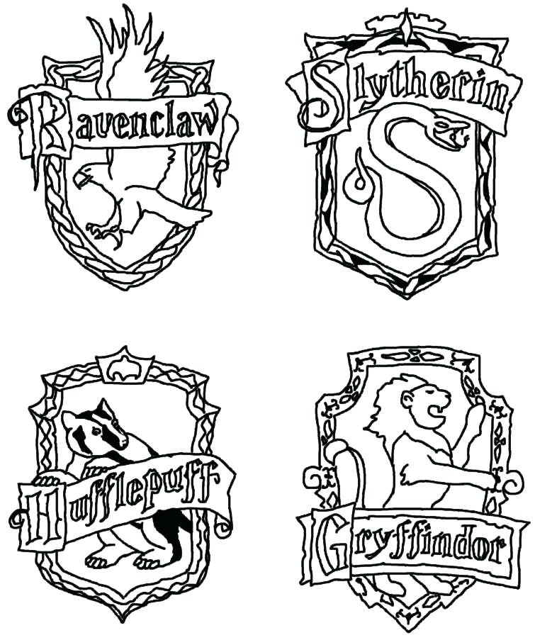 755x903 Hogwarts Crest Coloring Page Harry Potter House Crest Coloring