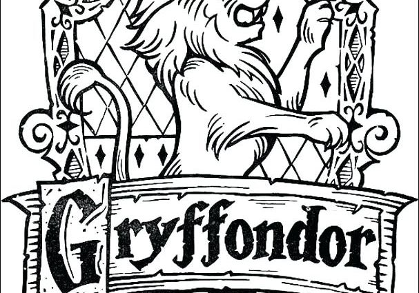 607x425 Gryffindor Crest Coloring Page Gryffindor Crest Coloring Page