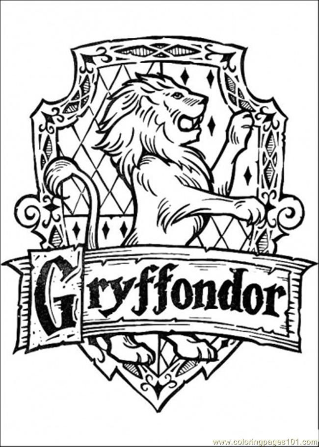 650x912 Gryffindor Crest Coloring Page
