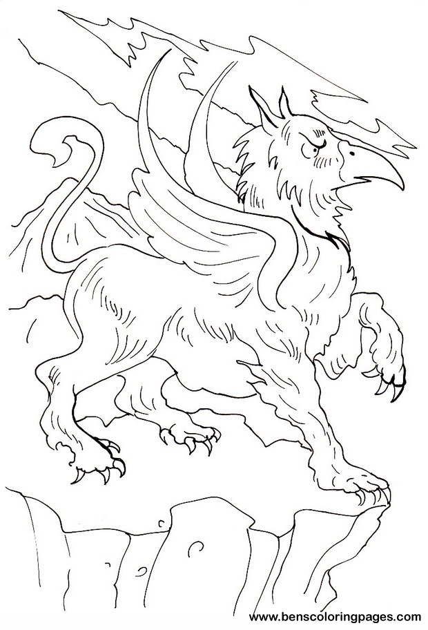 620x912 Drawn Griffon Coloring Page