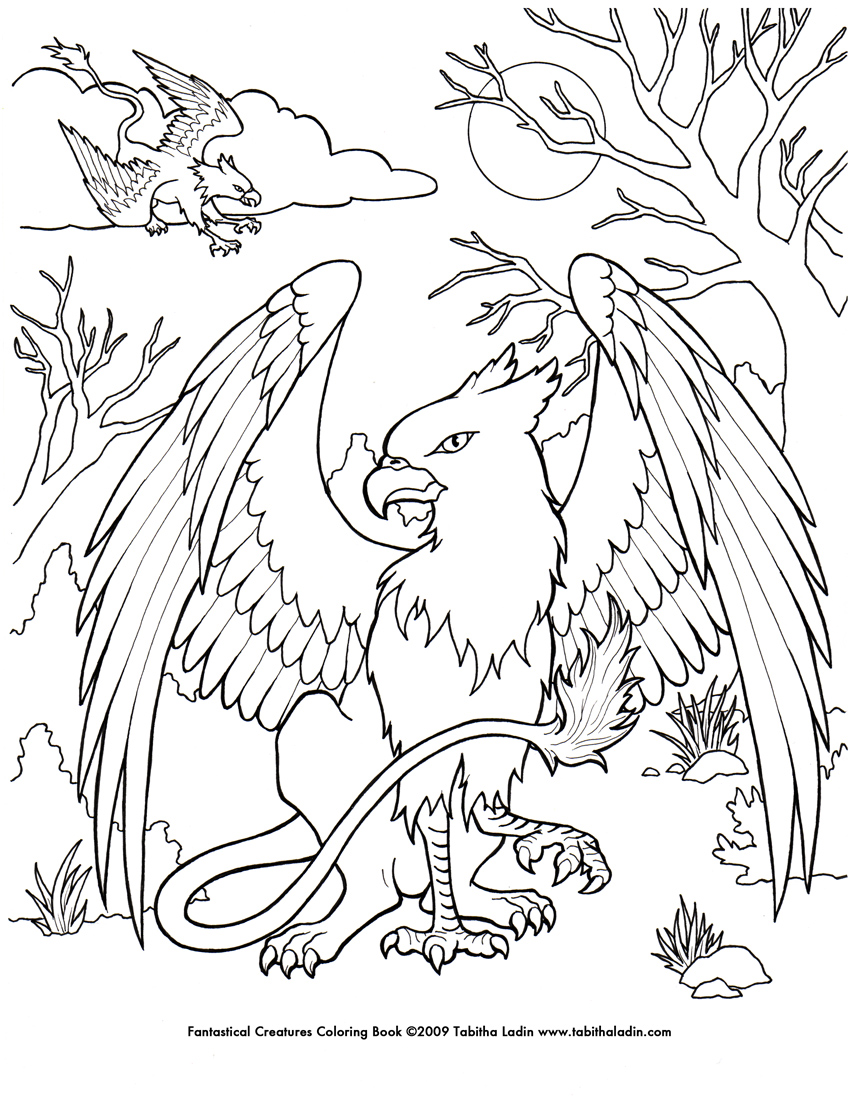 850x1100 Griffin Coloring Page By Tablynn