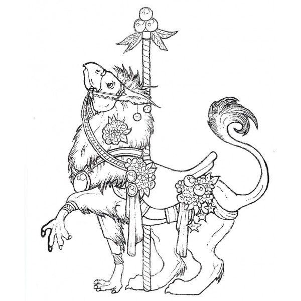 600x600 Icolor Carousel Animals Carousel Gryphon Coloring Pages