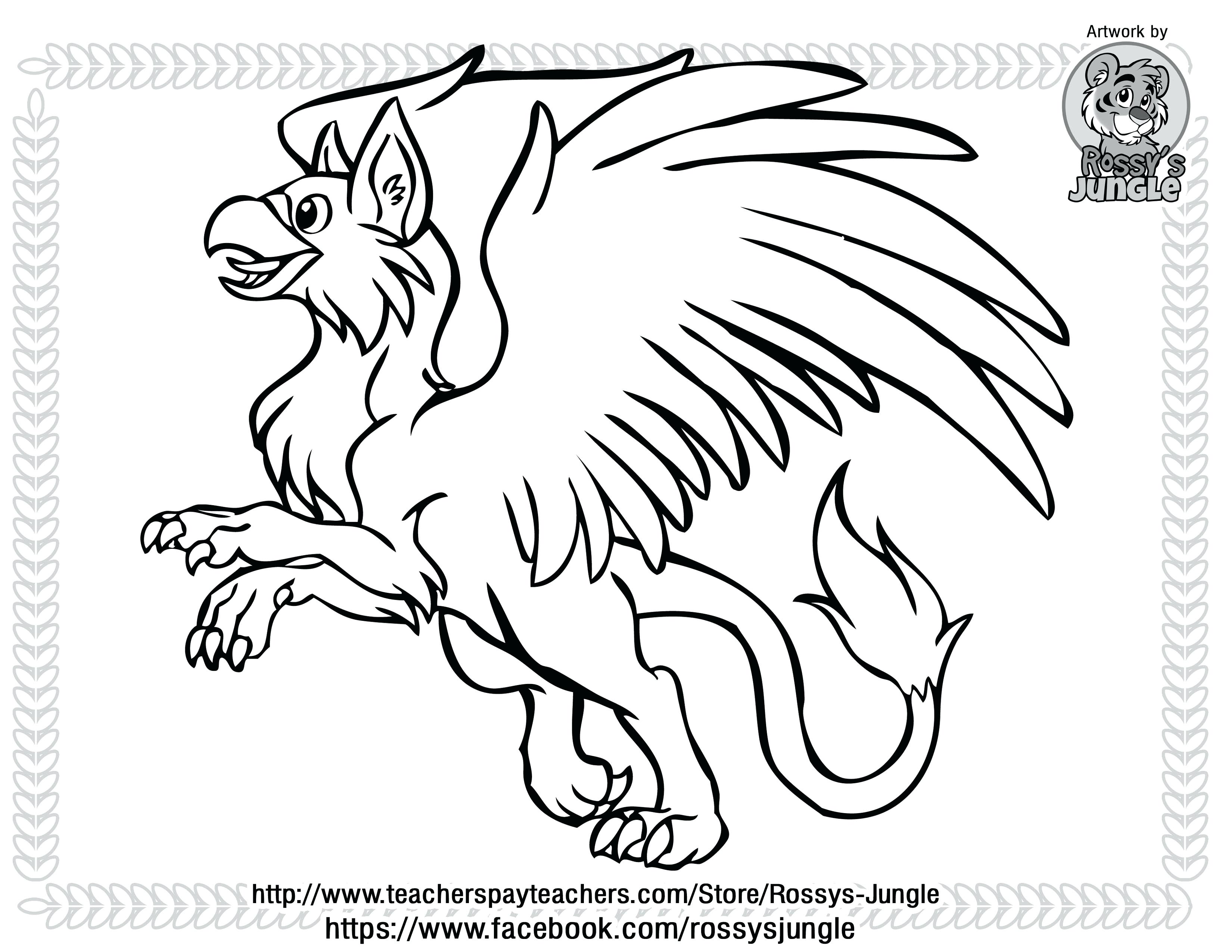 3300x2550 Coloring Pages Christmas Reindeer Cute Gryphon Chibi Drawing Page