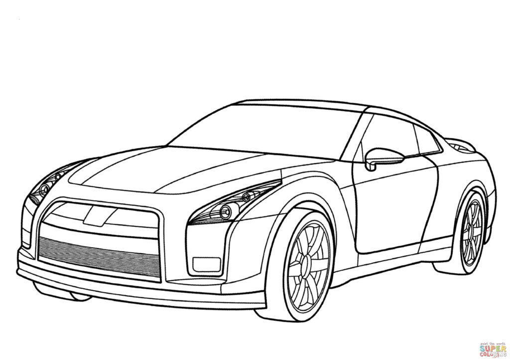1024x724 Nissan Gt R Coloring Page Free Printable Coloring Pages Nissan Car