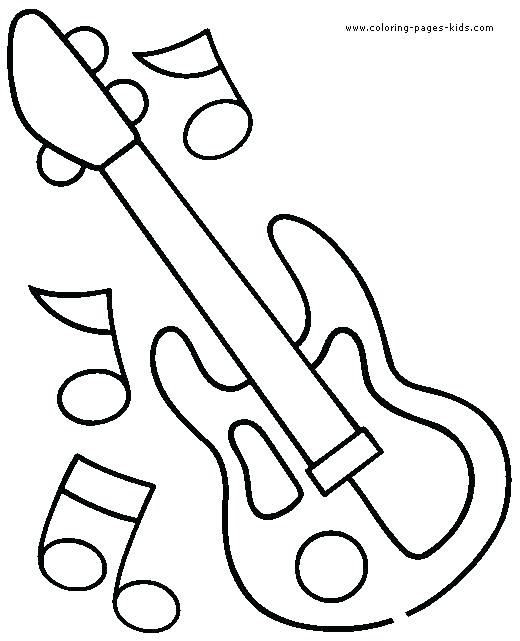 520x641 Rock And Roll Coloring Pages Electric Guitar Coloring Page Music