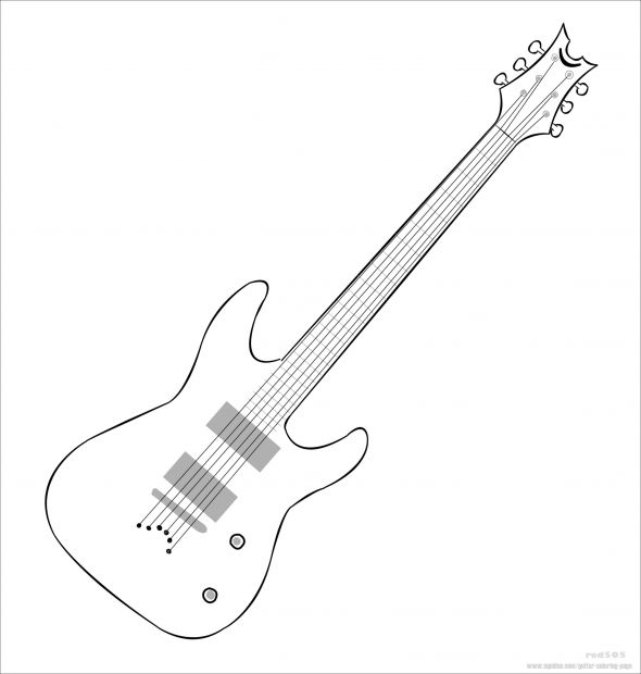 Guitar Printable Coloring Pages
