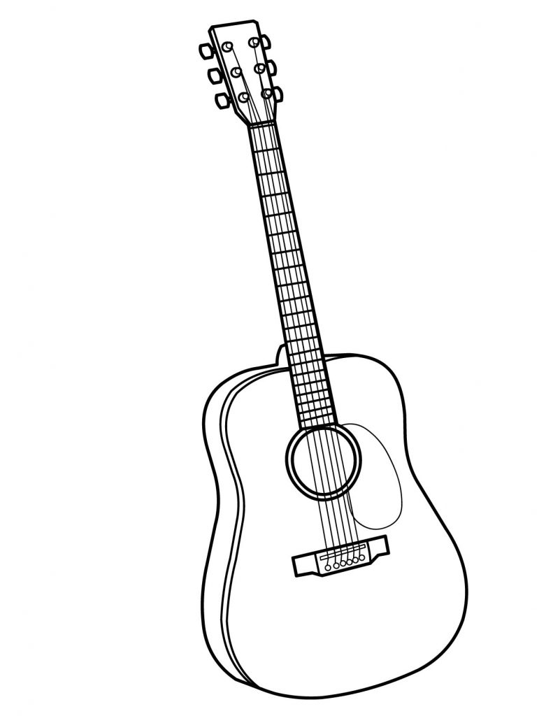 791x1024 Guitar Colouring Pages