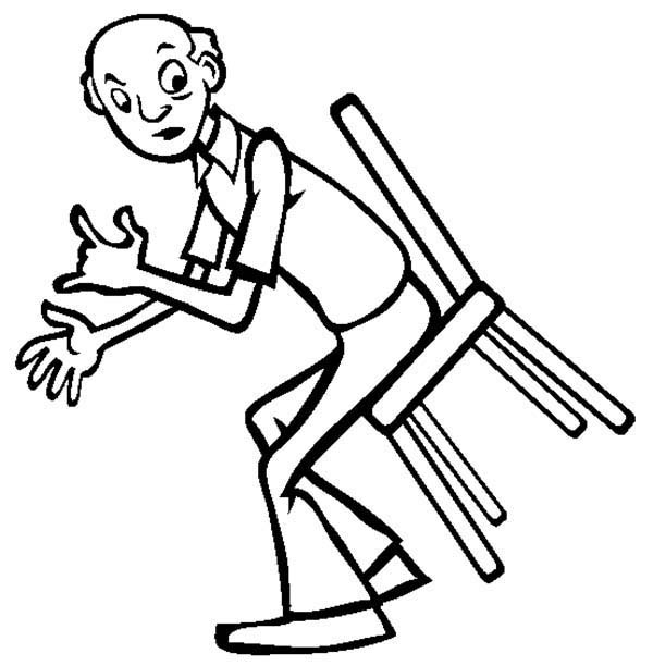 600x612 Stuck On Chair Because Of Gum On April Fools Day Coloring Page