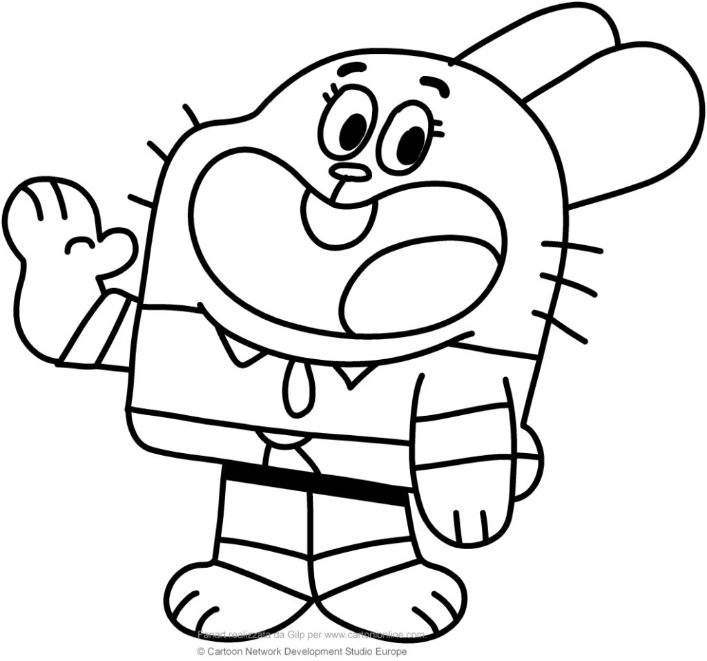 1024x957 Amazing World Of Gumball Coloring Pages Coloring Pages Get Bubbles