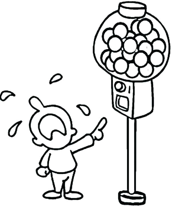 600x721 Empty Gumball Machine Coloring Page Beach Umbrella Pages Bubble