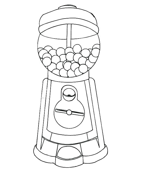 600x700 Bubble Gum Machine Coloring Page Perfect Gumball Machine Coloring