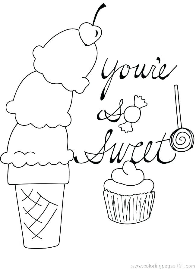 650x894 Cotton Candy Coloring Page