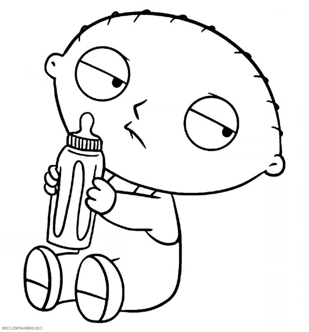1068x1150 Family Guy Coloring Pages Stewie With Milk Coloringfree Ardiafm