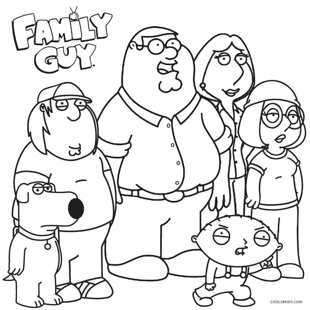 1075x1075 Printable Family Guy Coloring Pages For Kids Cool2bkids