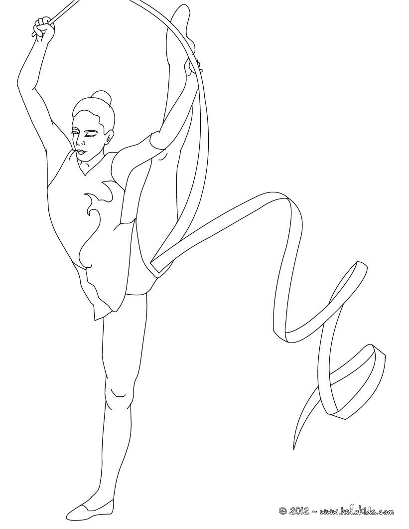821x1061 Ribbon Individual All Around Rhythmic Gymnastics Coloring Page