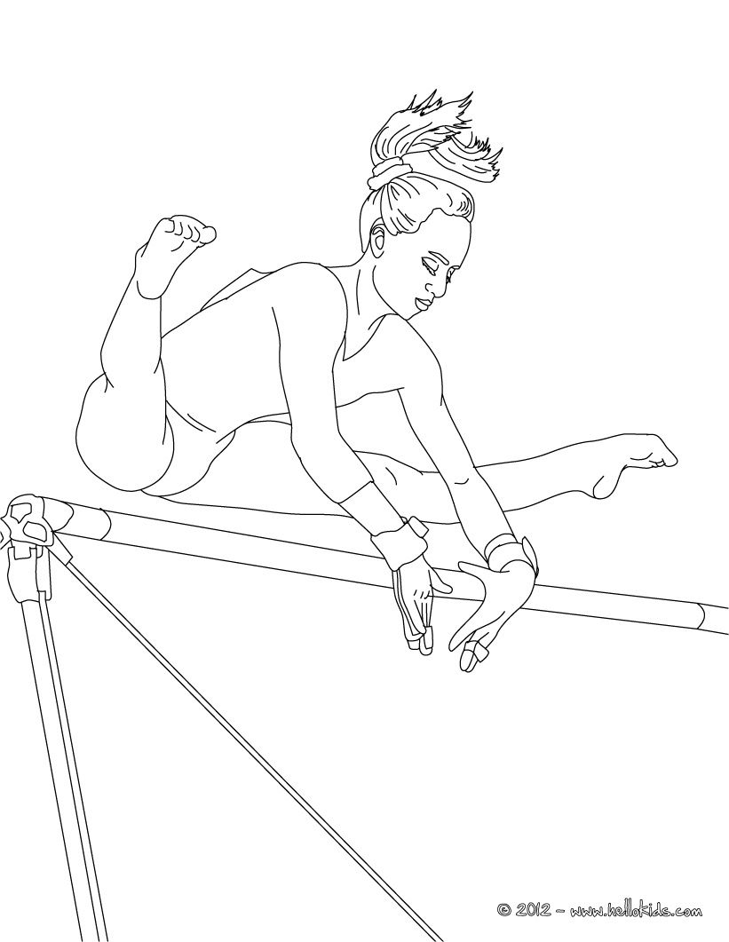 821x1061 Uneven Bars Artistic Gymnastics Coloring Page Birthday Party