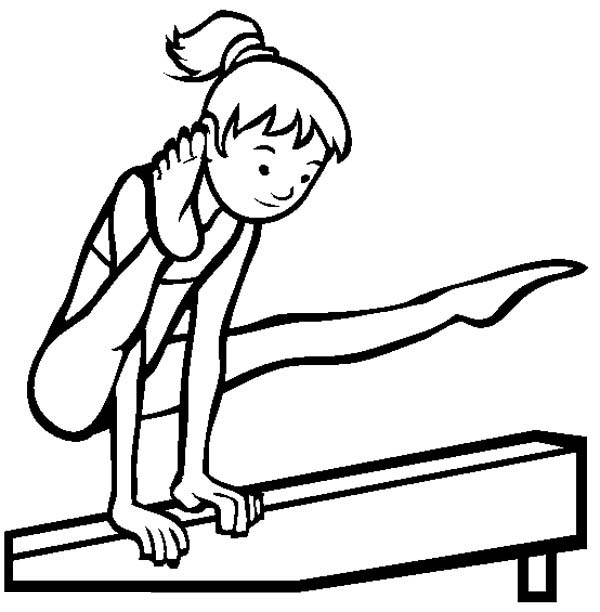 600x612 Gymnastic Coloring Pages Balance Beam Gymnastic Coloring Page