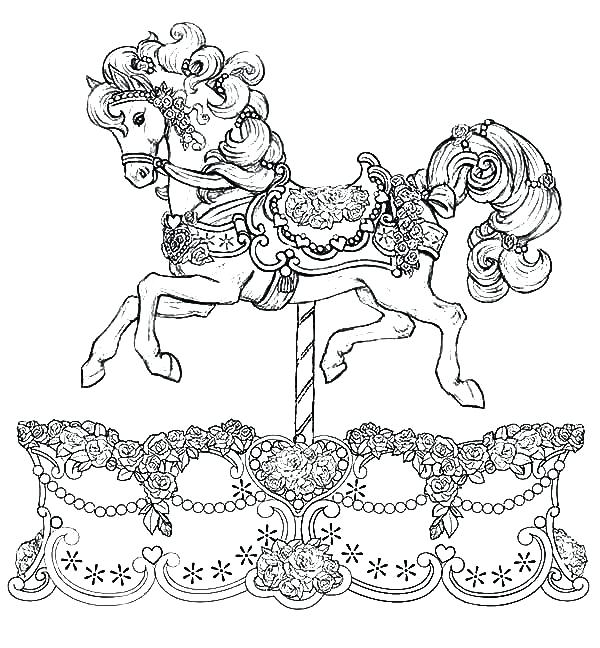 600x648 Gypsy Coloring Pages Carousel Horse Coloring Pages Carousel