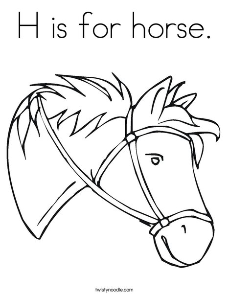 468x605 H Is For Horse Coloring Page