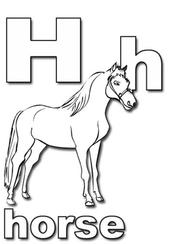 580x811 H Is For Horse Coloring Page Preschool Letter Of The Week