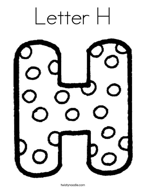 468x605 Letter H Coloring Page