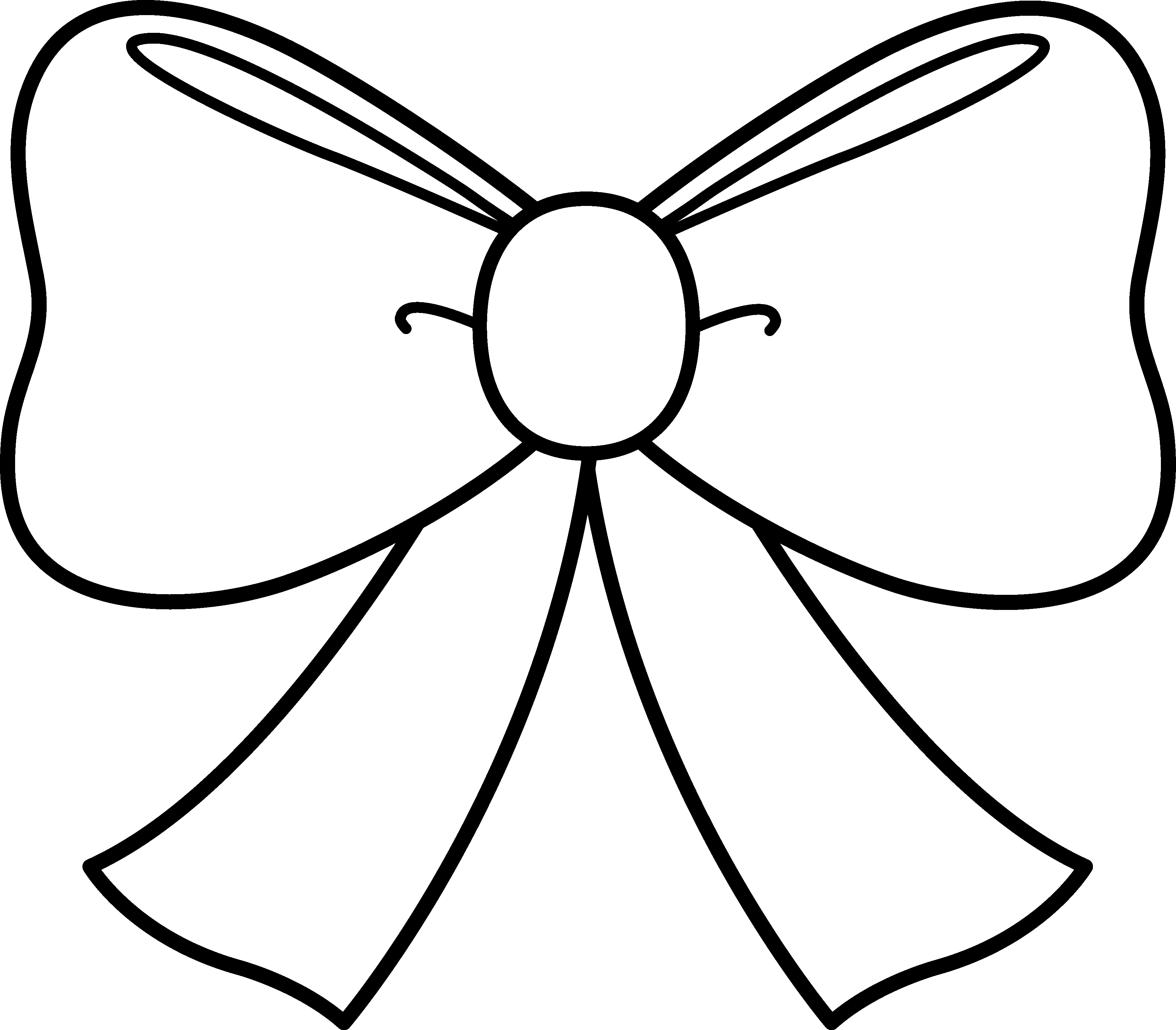 3580x3136 Cute Bow Coloring Page