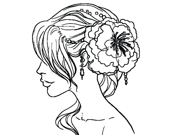 600x470 Coloring Pages For Adults Flowers Flower Wedding Hairstyle Page