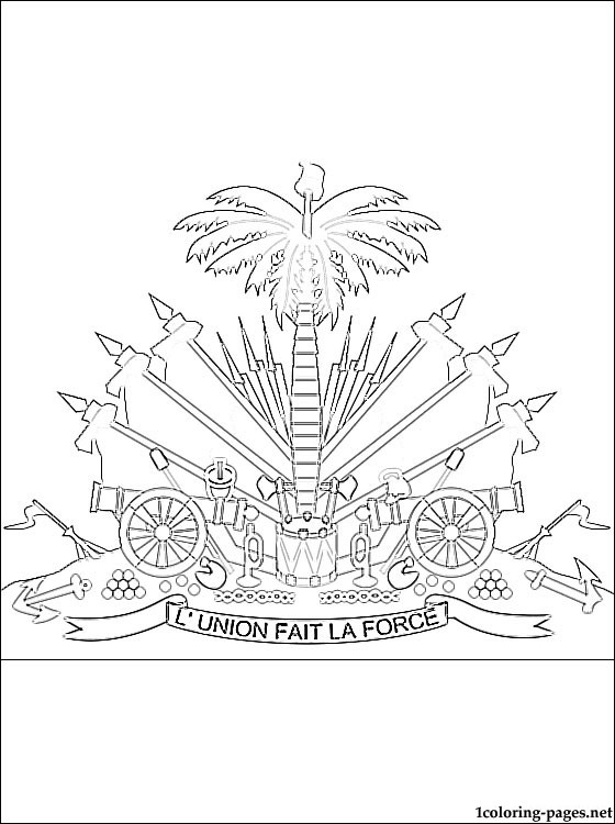 560x750 Haiti Coat Of Arms Coloring Page Coloring Pages