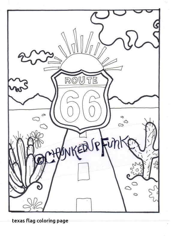570x784 Texas Flag Coloring Page