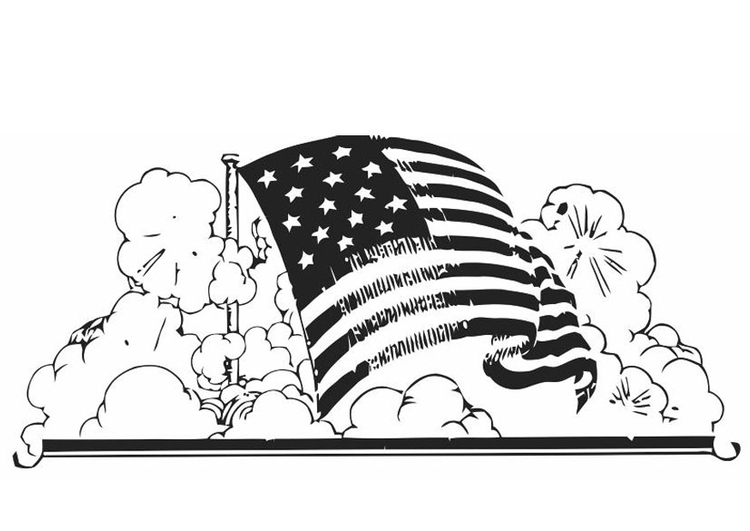 750x531 Coloring Page American Flag